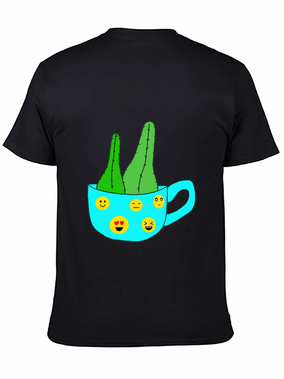 Emoji Cactus Tee - Quirky Plant Lovers T-Shirt