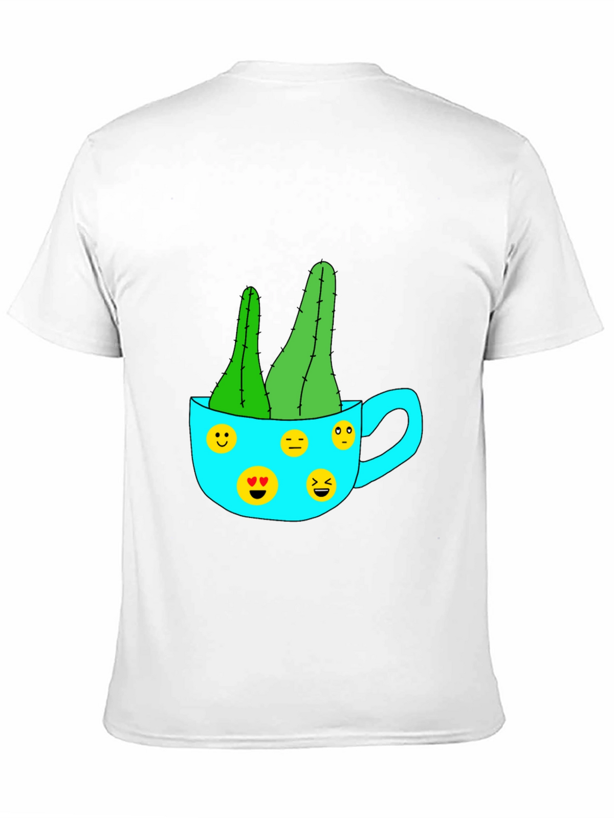 Emoji Cactus Tee - Quirky Plant Lovers T-Shirt