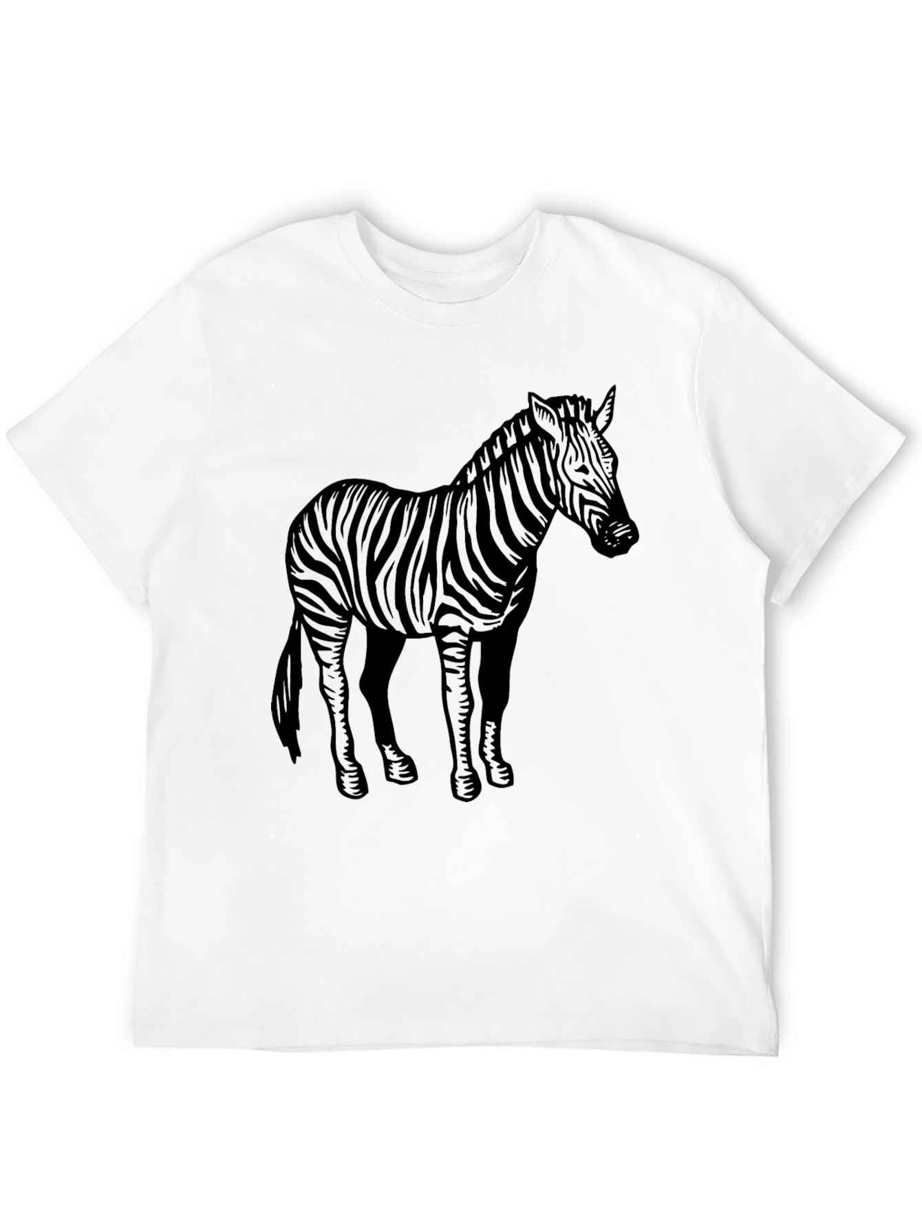 Zebra Graphic Tee - Black Crew Neck T-Shirt