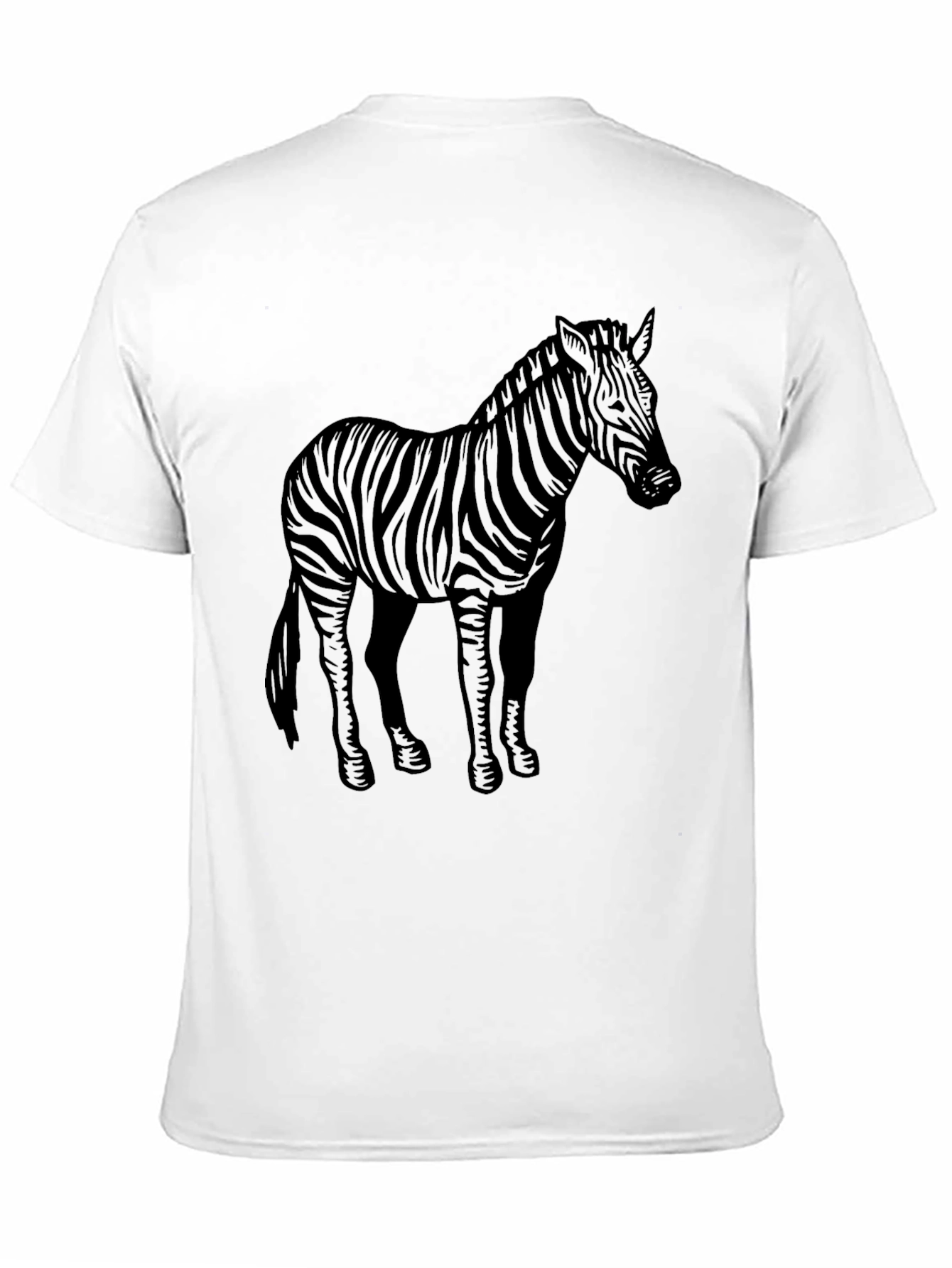 Zebra Graphic Tee - Black Crew Neck T-Shirt