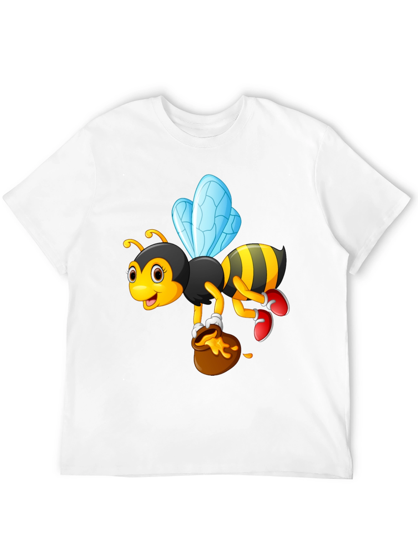 Cartoon Bee & Honey Pot Graphic T-Shirt