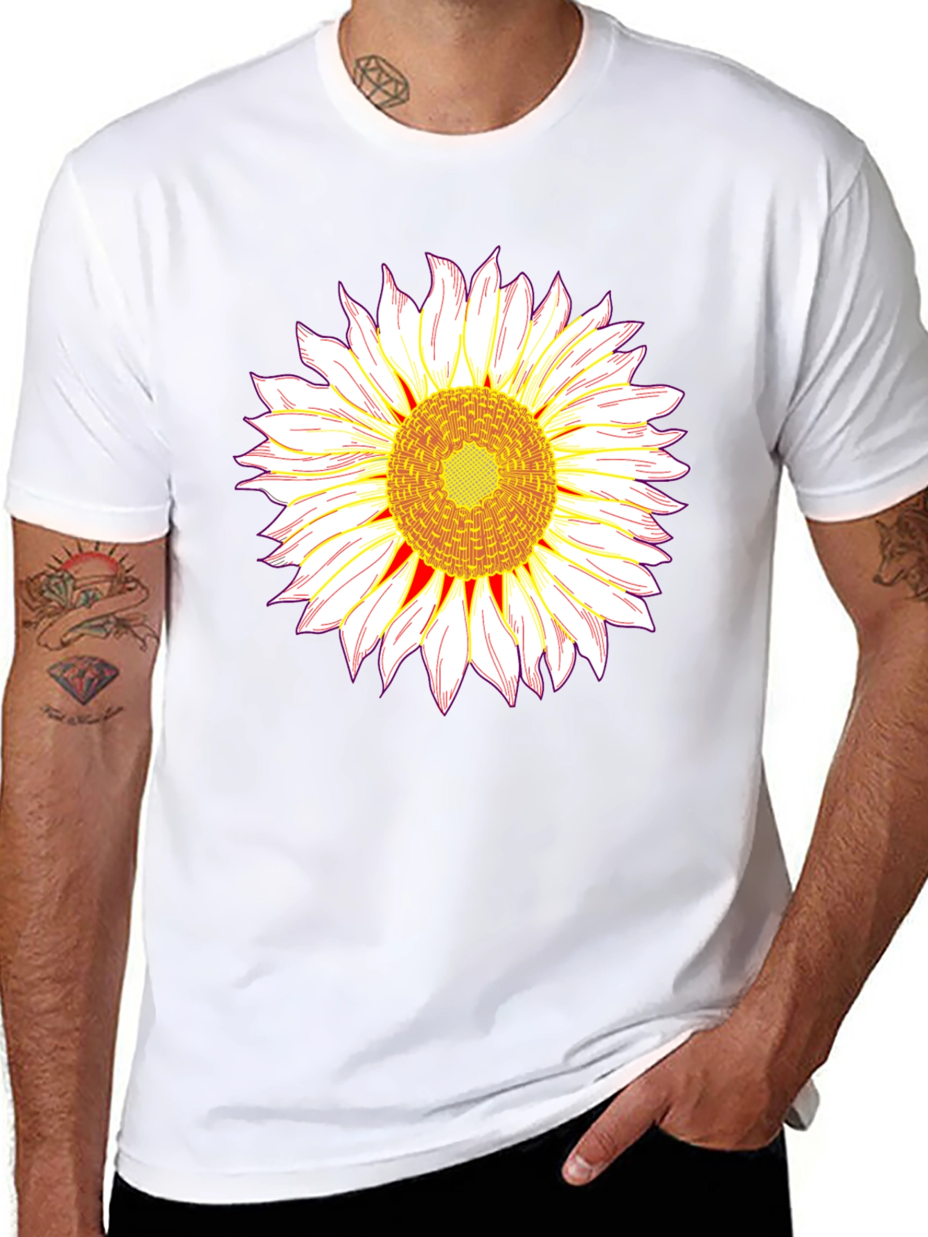 Sunflower Graphic T-Shirt - Bold Black Tee