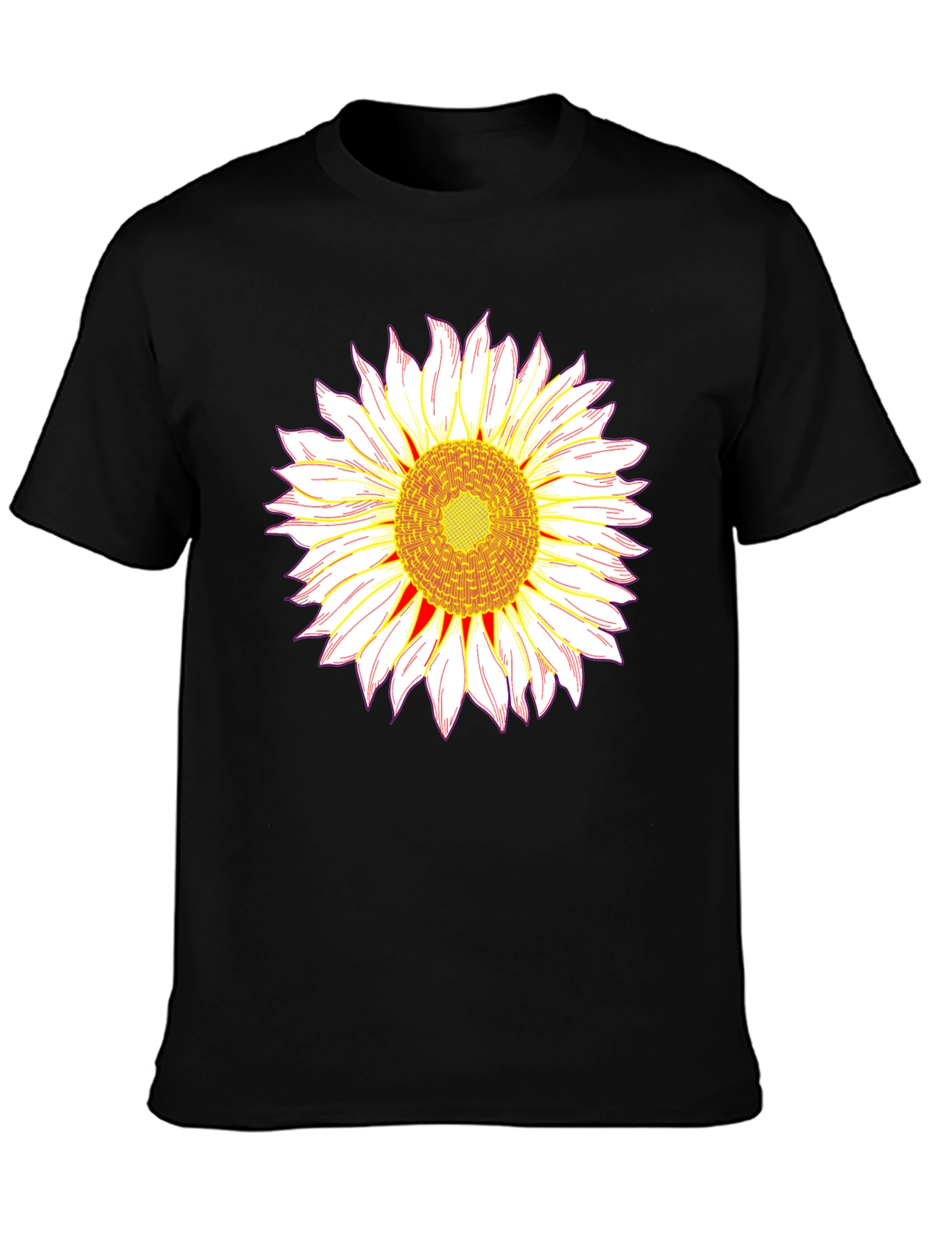 Sunflower Graphic T-Shirt - Bold Black Tee