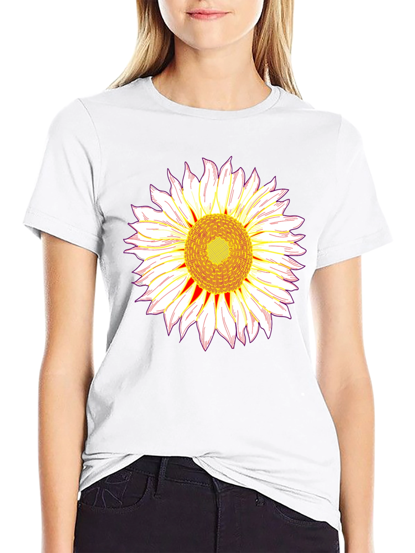 Sunflower Graphic T-Shirt - Bold Black Tee