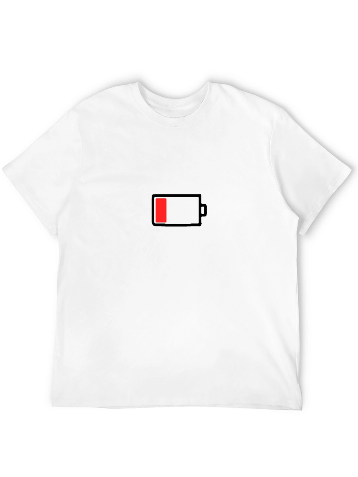 Low Battery Graphic Print Black T-Shirt