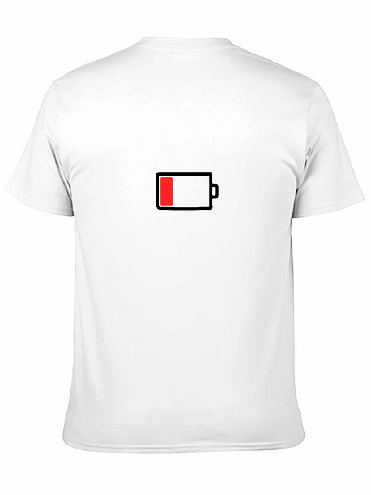 Low Battery Graphic Print Black T-Shirt