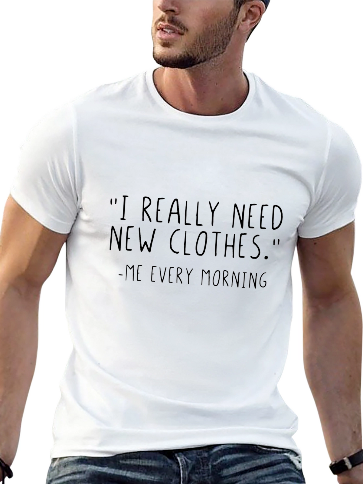 Funny I Need Clothes Black T-Shirt