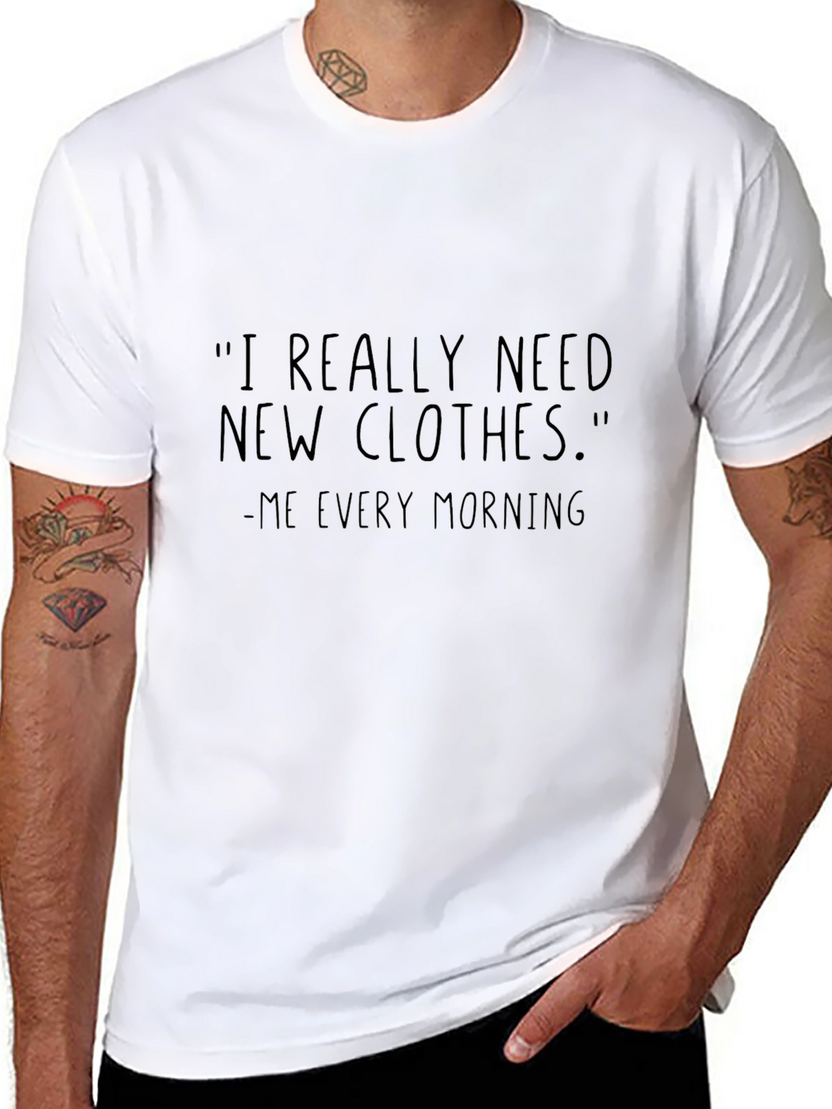 Funny I Need Clothes Black T-Shirt