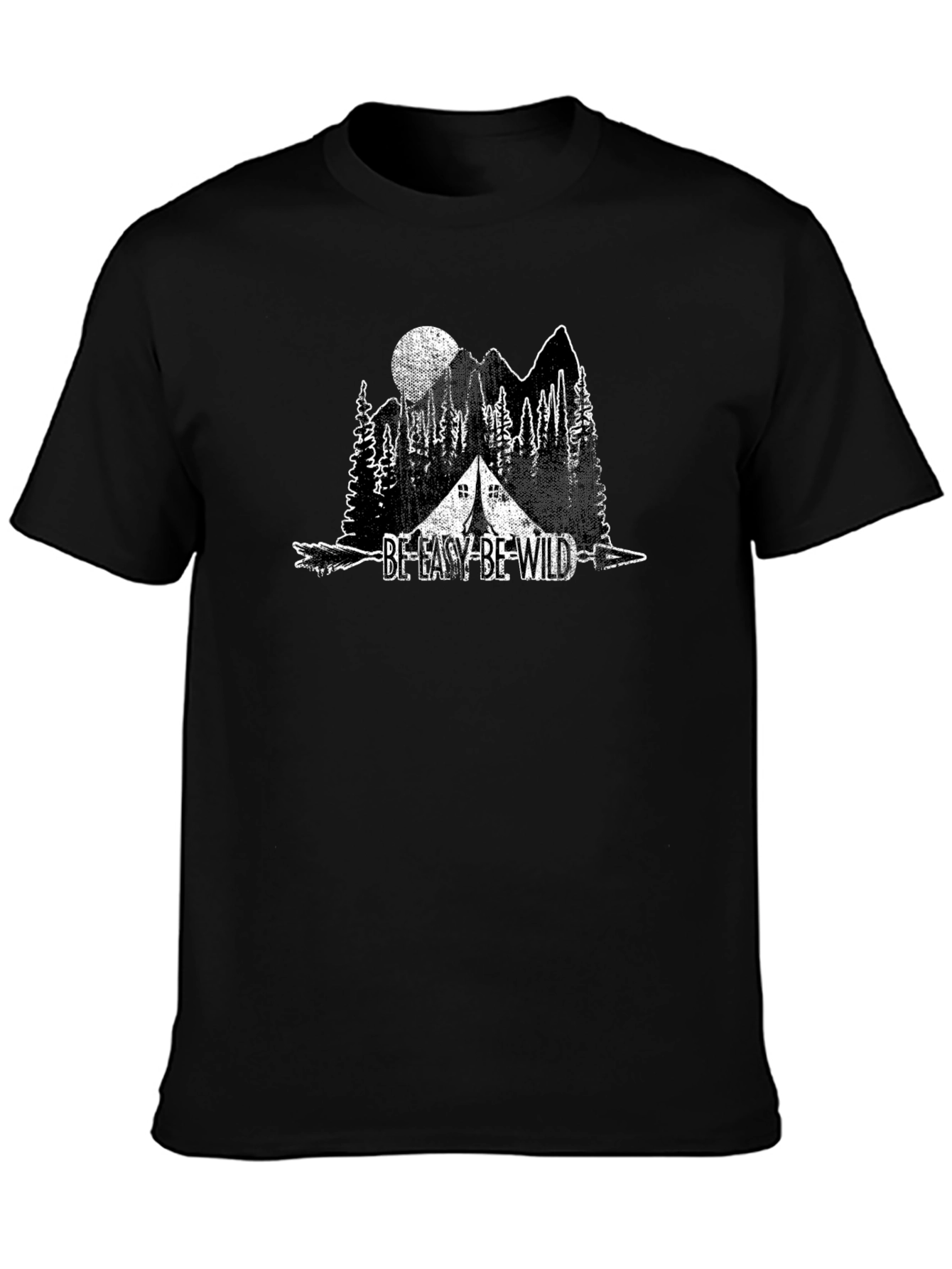 Be Easy Be Wild Black Graphic Tee