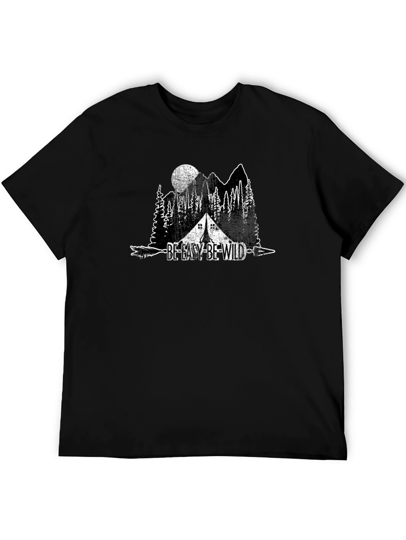 Be Easy Be Wild Black Graphic Tee