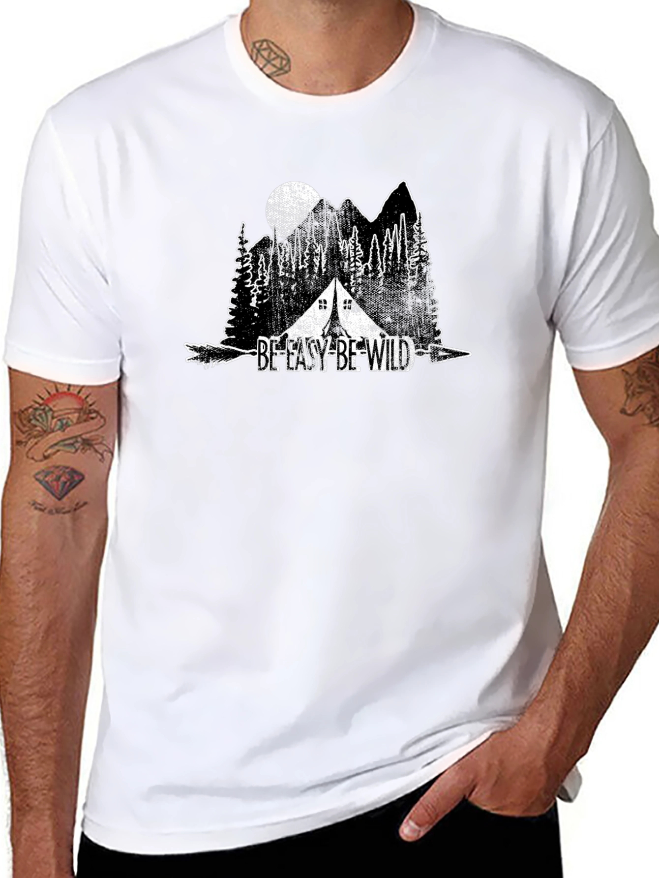 Be Easy Be Wild Black Graphic Tee
