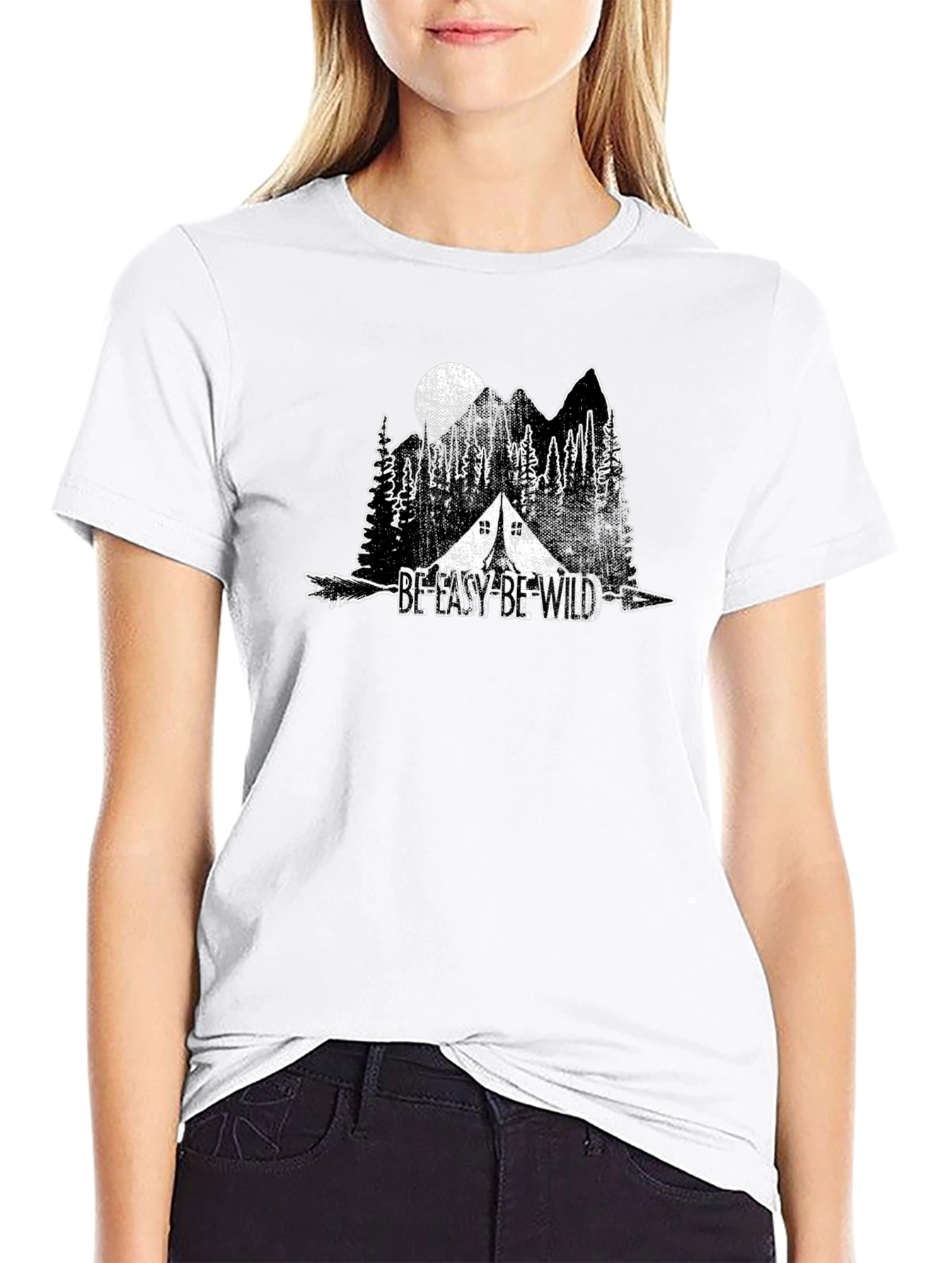 Be Easy Be Wild Black Graphic Tee