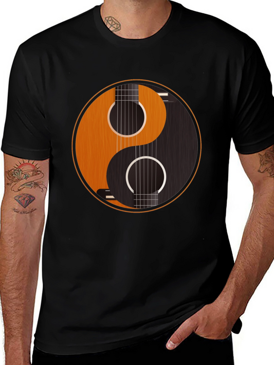 Yin Yang Guitar Graphic Tee - Harmony & Music