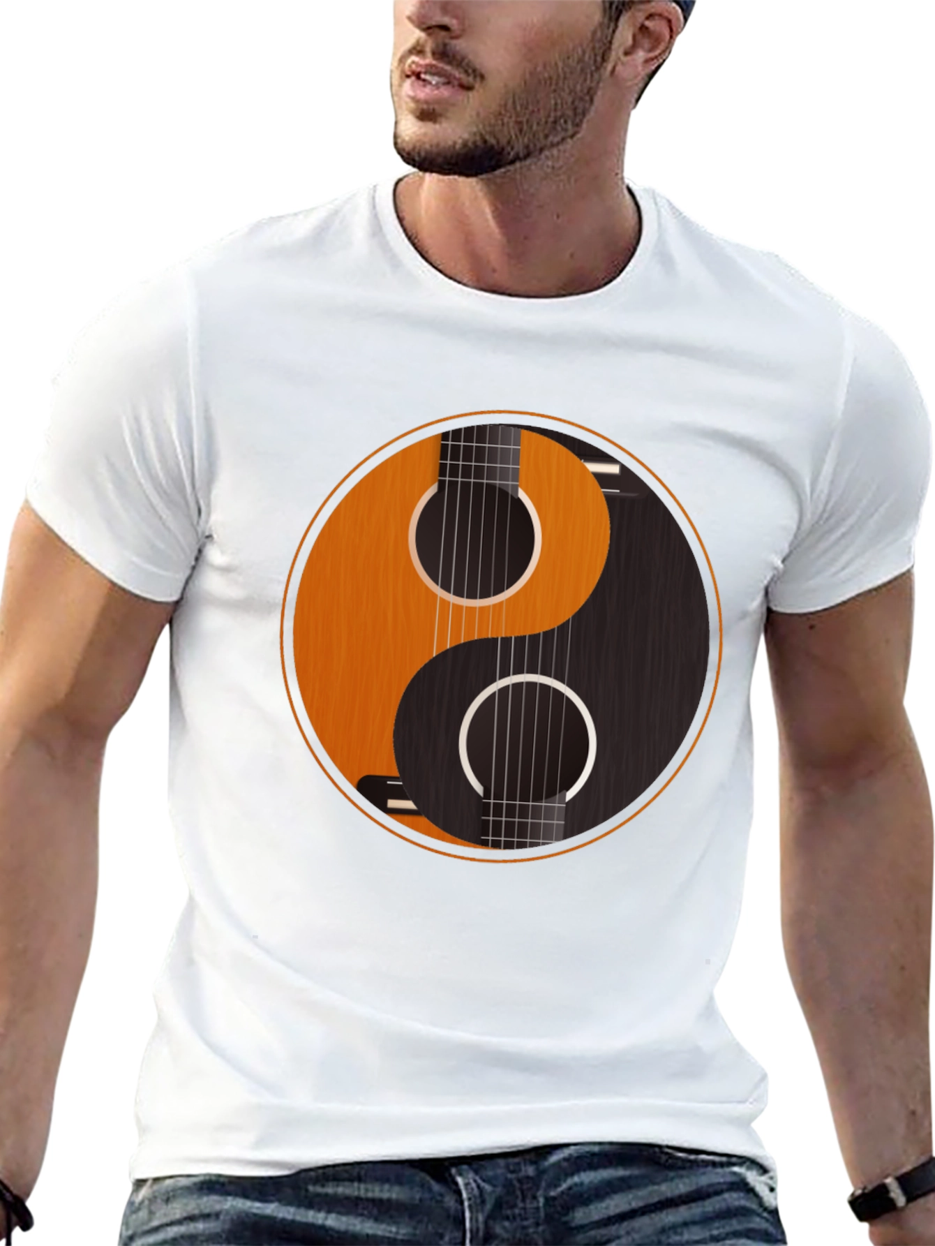 Yin Yang Guitar Graphic Tee - Harmony & Music