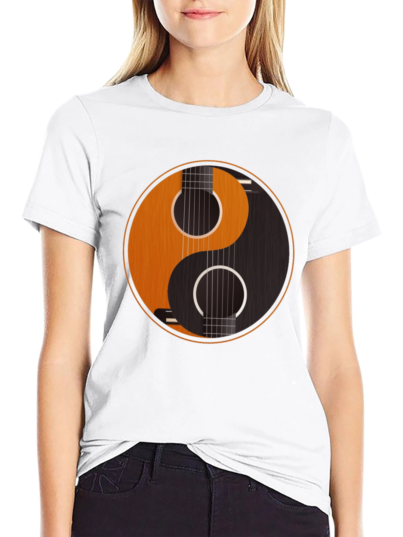 Yin Yang Guitar Graphic Tee - Harmony & Music