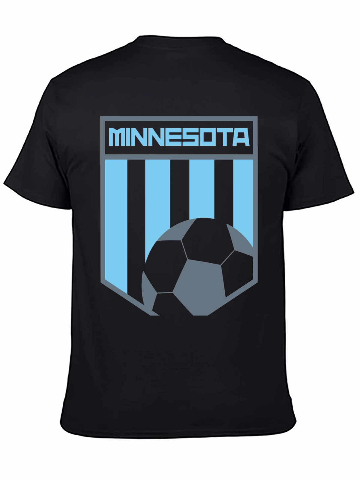 Minnesota Soccer Graphic Tee - Black Cotton T-Shirt