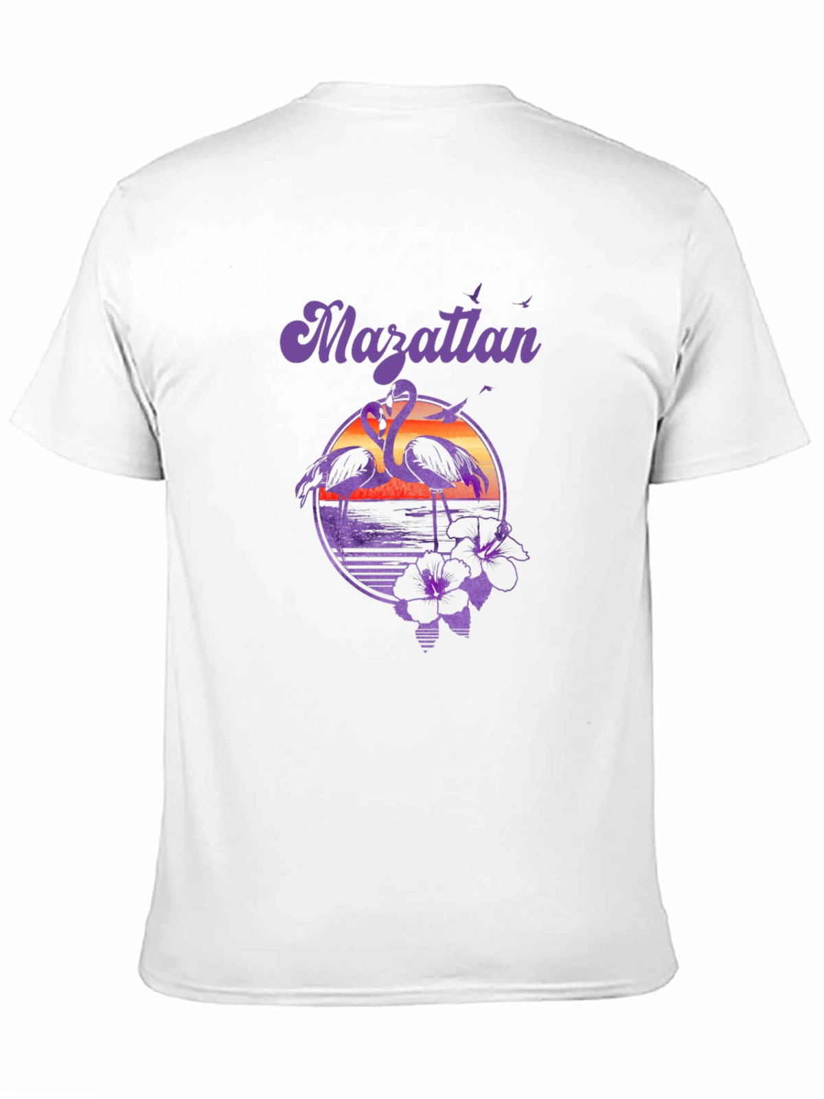 Mazatlan Flamingo Sunset Graphic Tee - Black