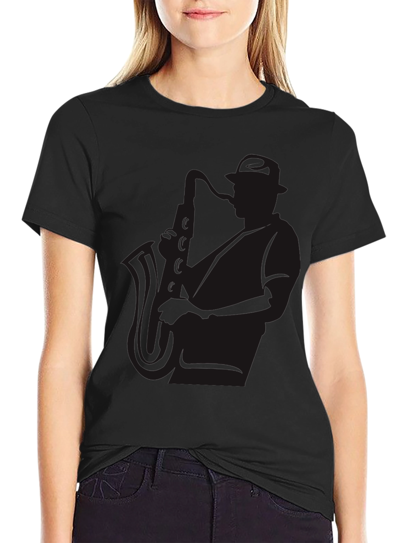 Classic Black Cotton Crew Neck T-Shirt