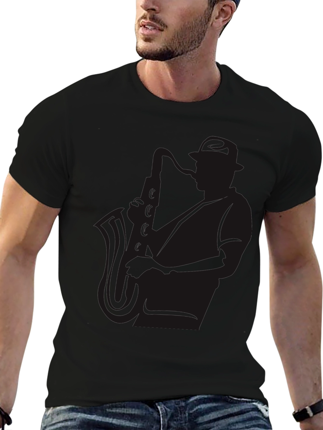Classic Black Cotton Crew Neck T-Shirt