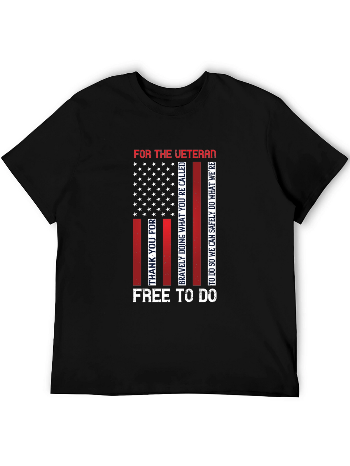 Veteran Patriotic T-Shirt - Mens Black Tee