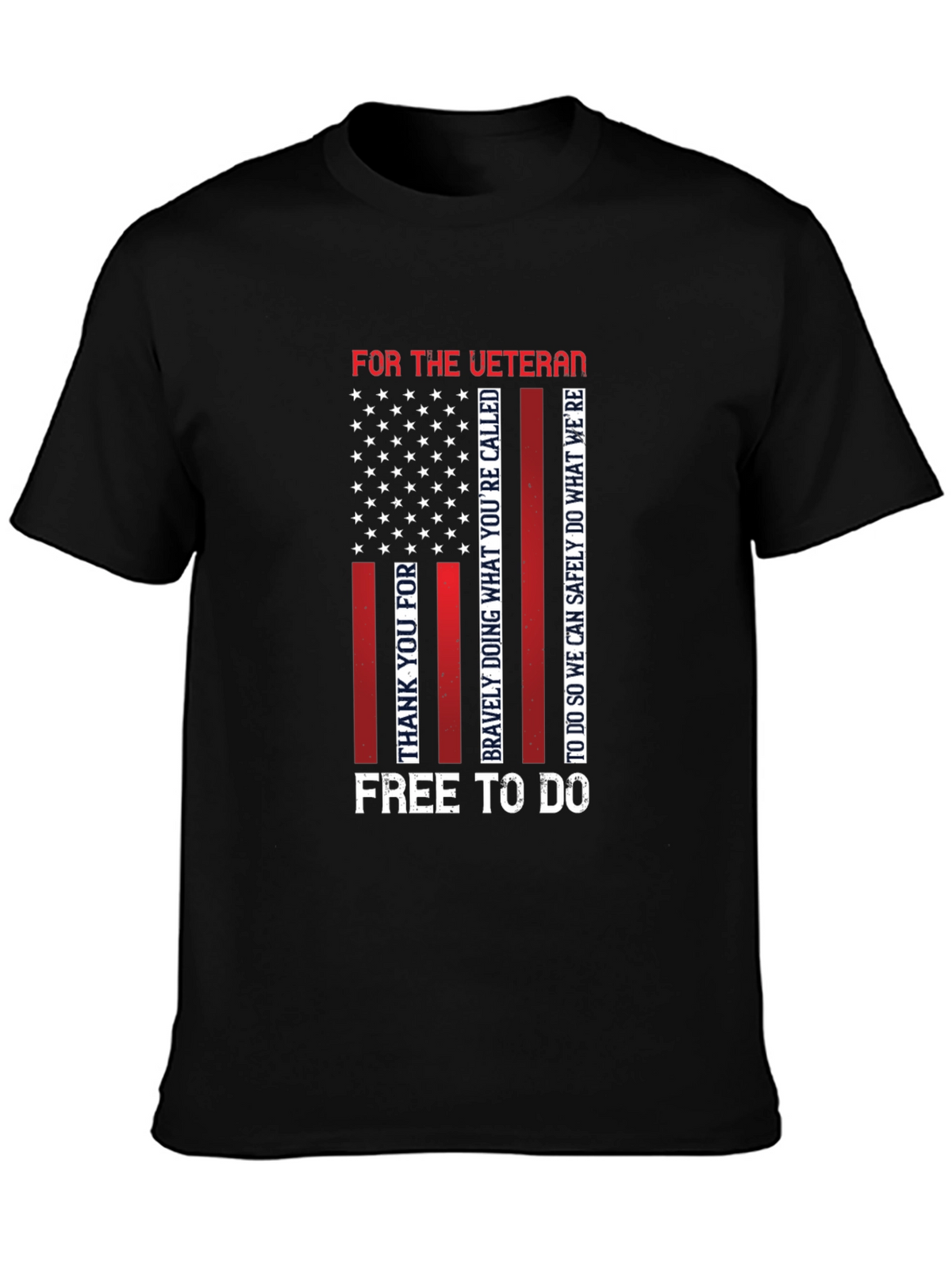 Veteran Patriotic T-Shirt - Mens Black Tee