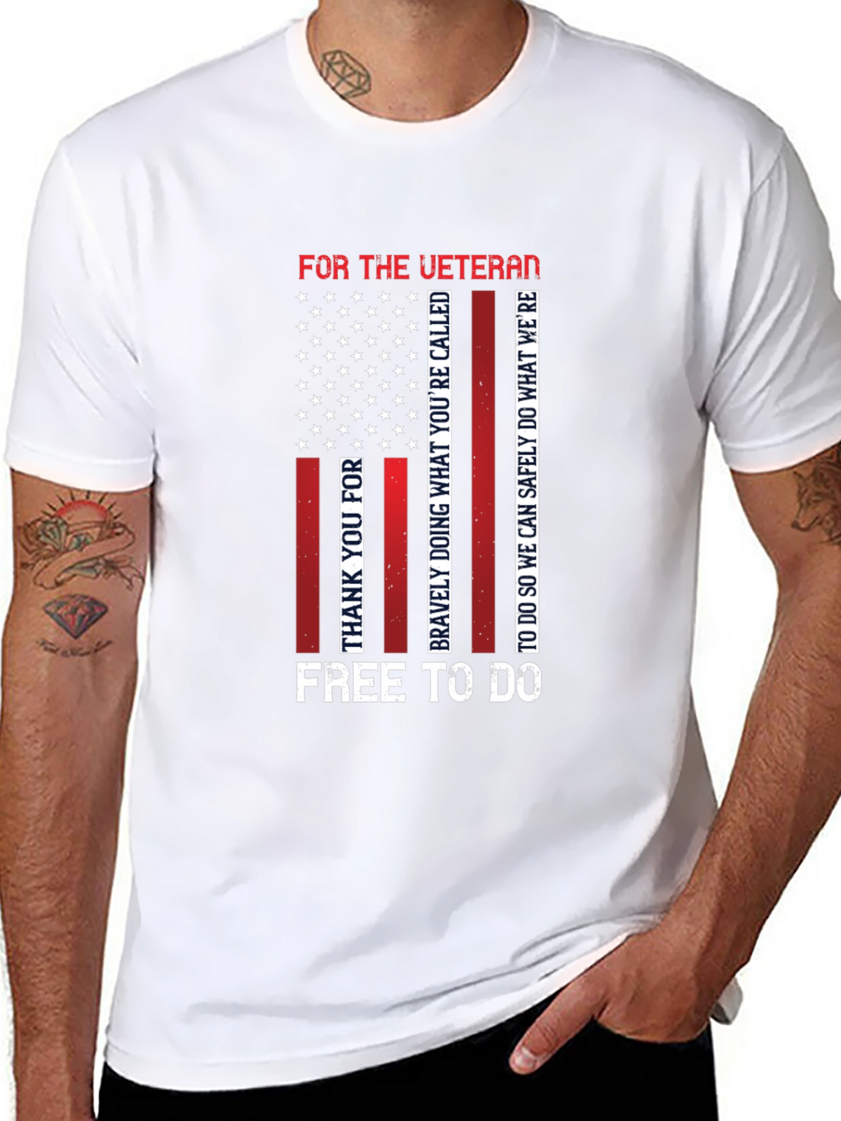 Veteran Patriotic T-Shirt - Mens Black Tee