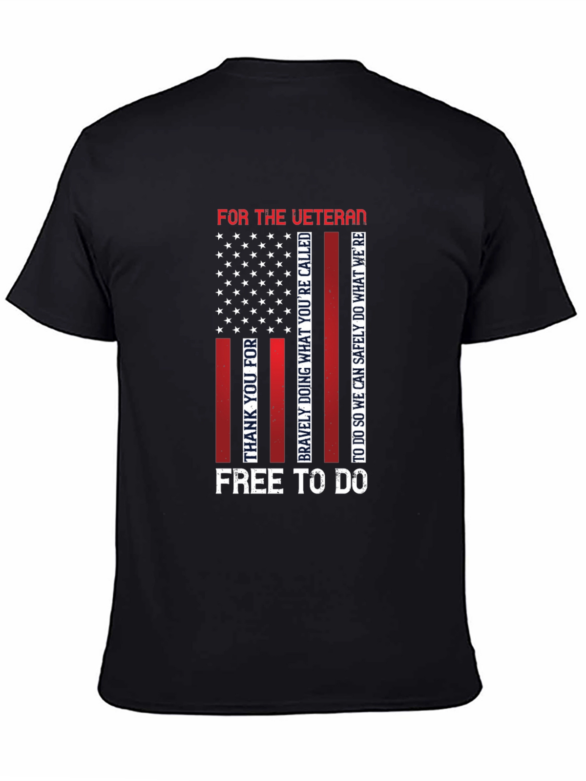 Veteran Patriotic T-Shirt - Mens Black Tee