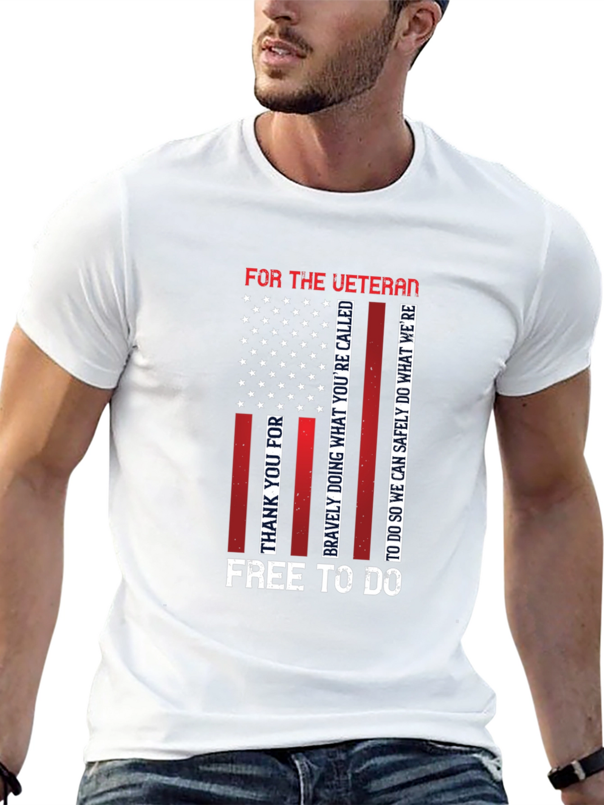 Veteran Patriotic T-Shirt - Mens Black Tee