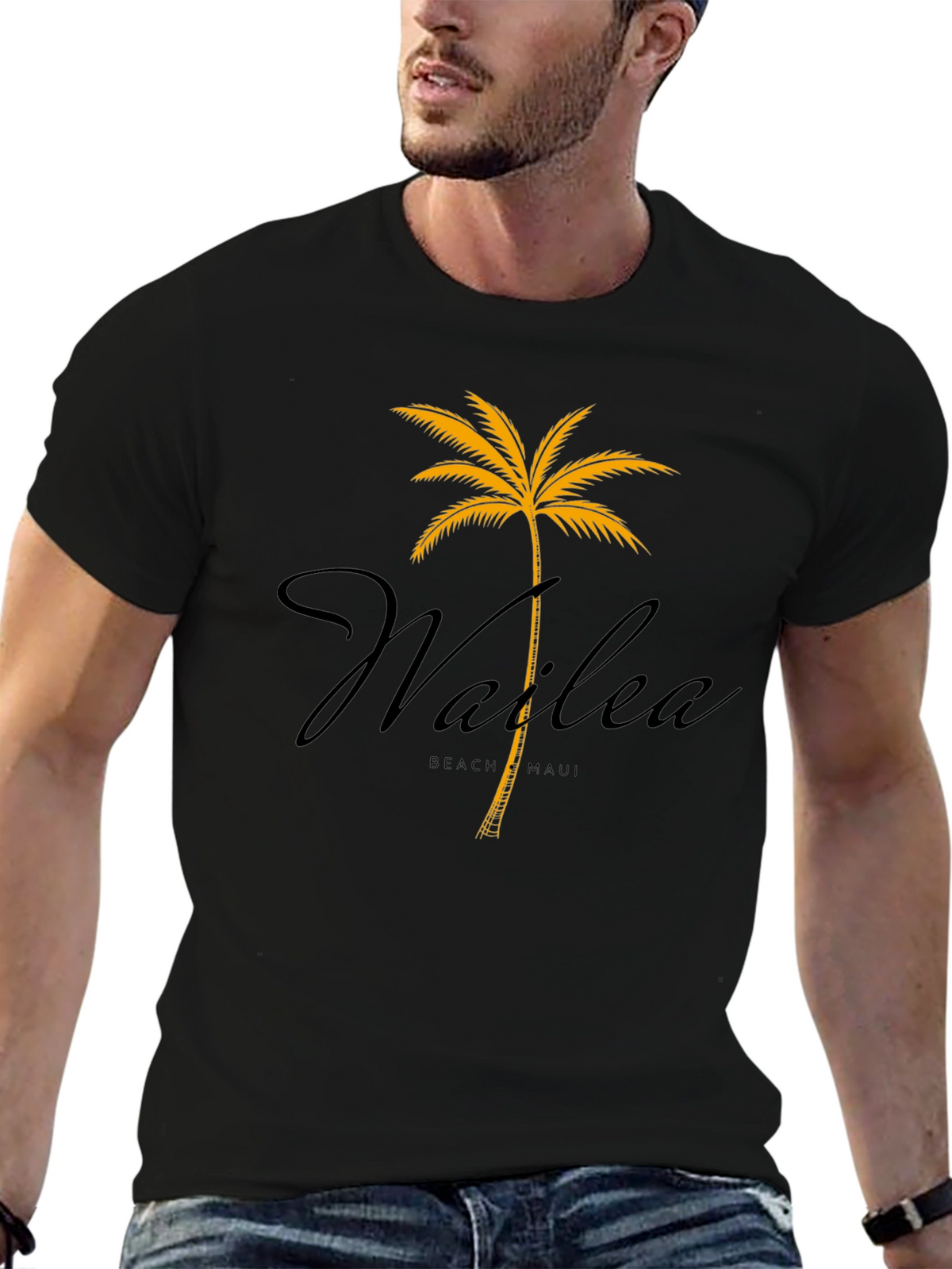 Wailea Beach Maui Palm Tree Graphic T-Shirt