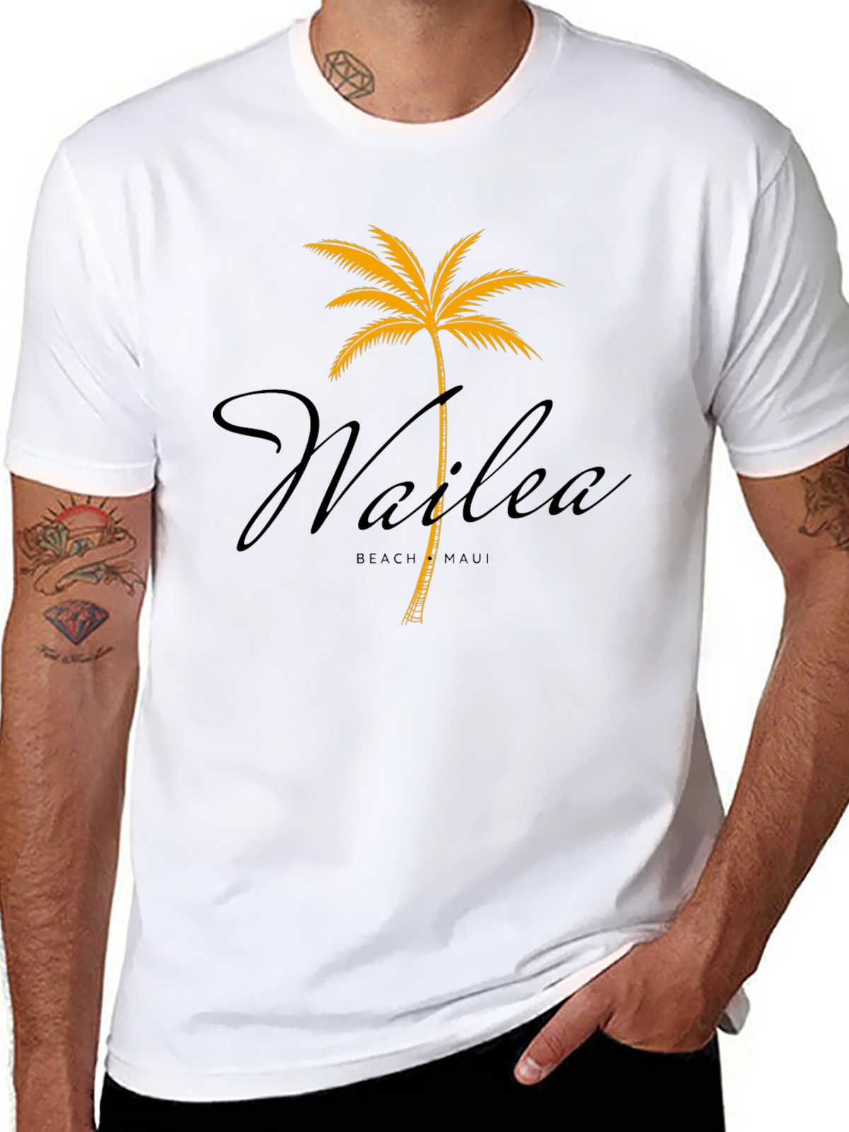 Wailea Beach Maui Palm Tree Graphic T-Shirt