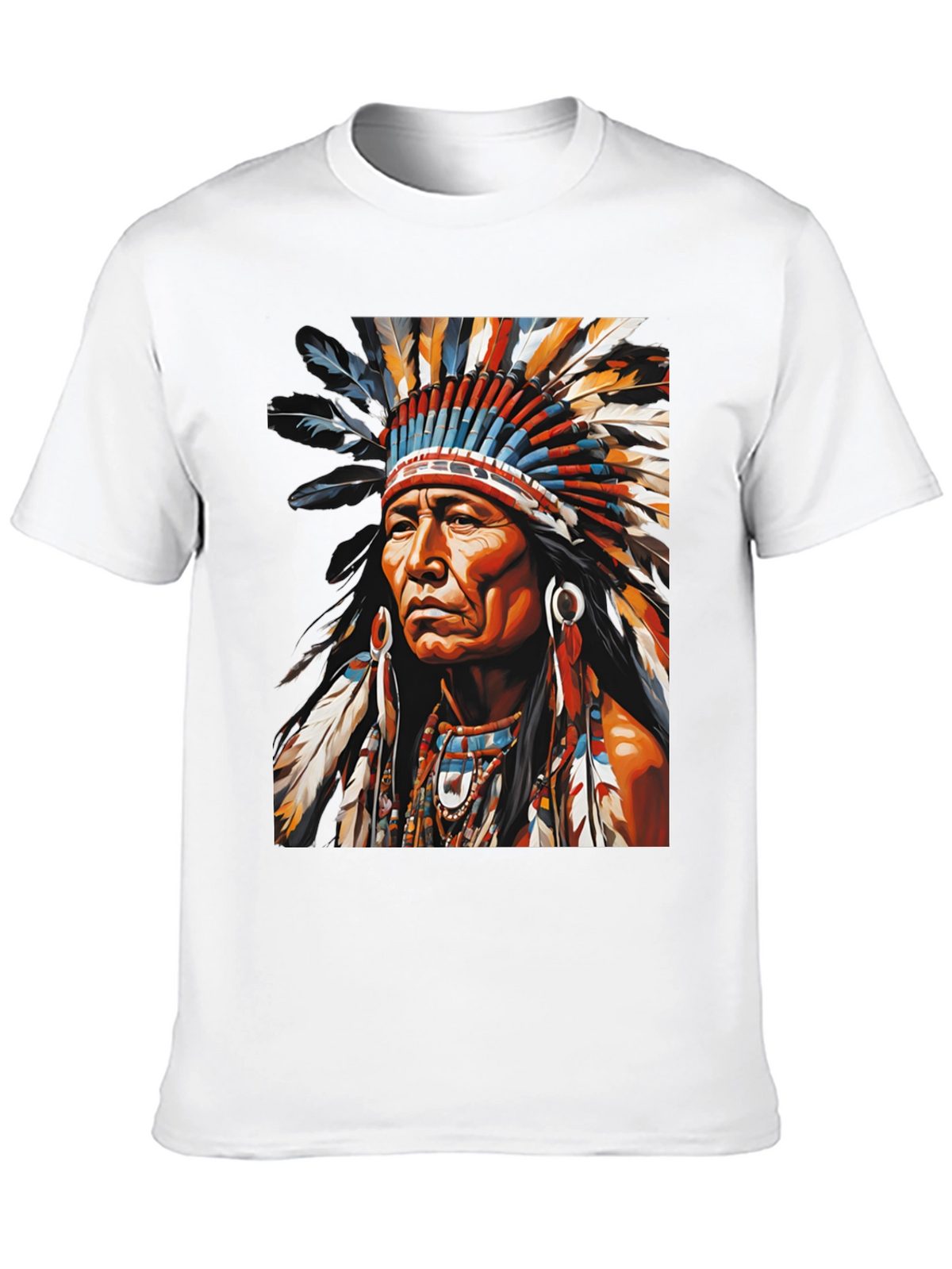 Native American Headdress Graphic Tee - Bold Style