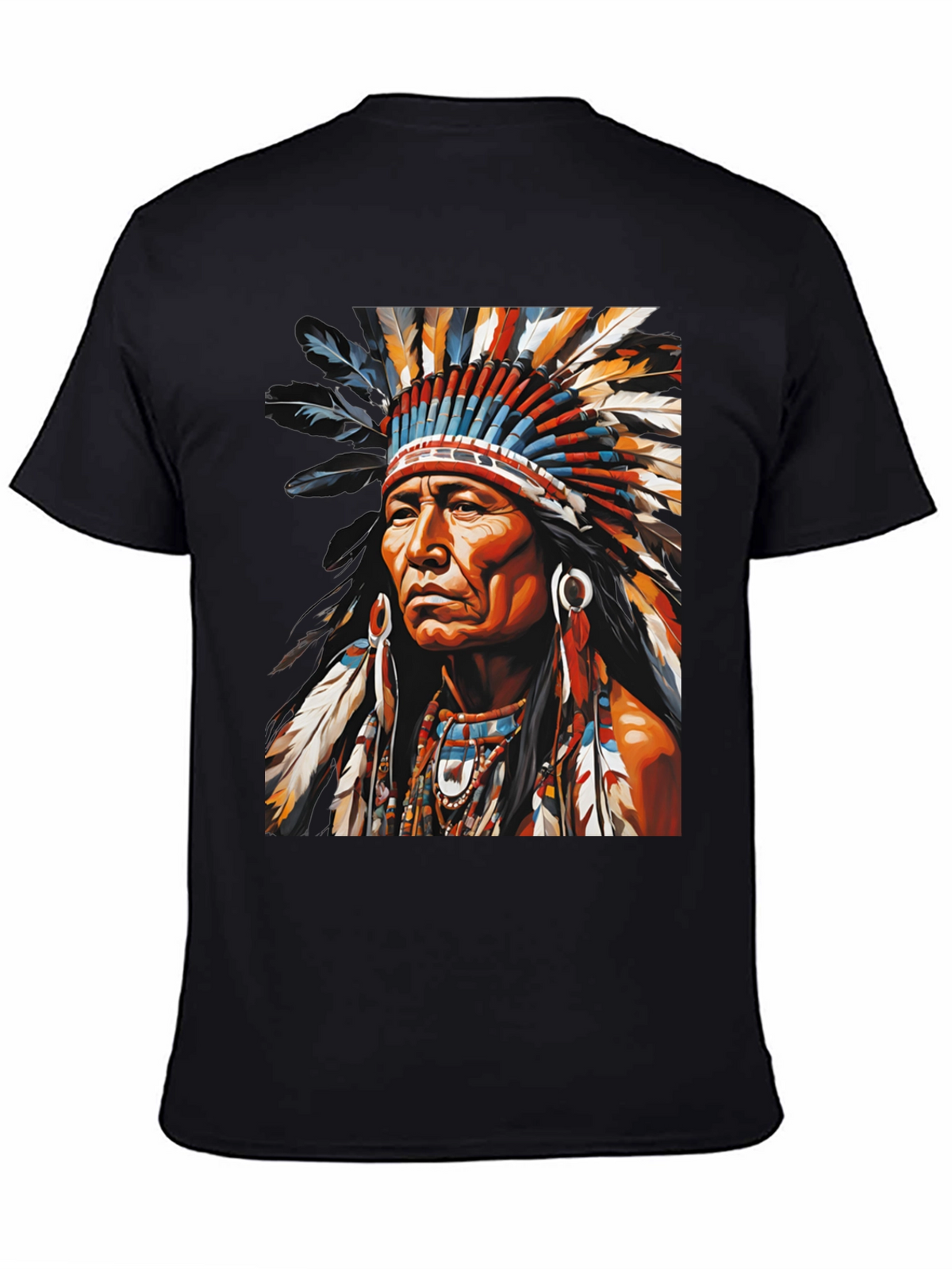 Native American Headdress Graphic Tee - Bold Style