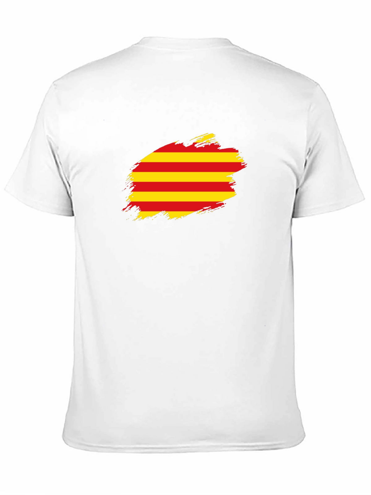 Catalonia Flag Brush T-Shirt - Black Cotton Tee