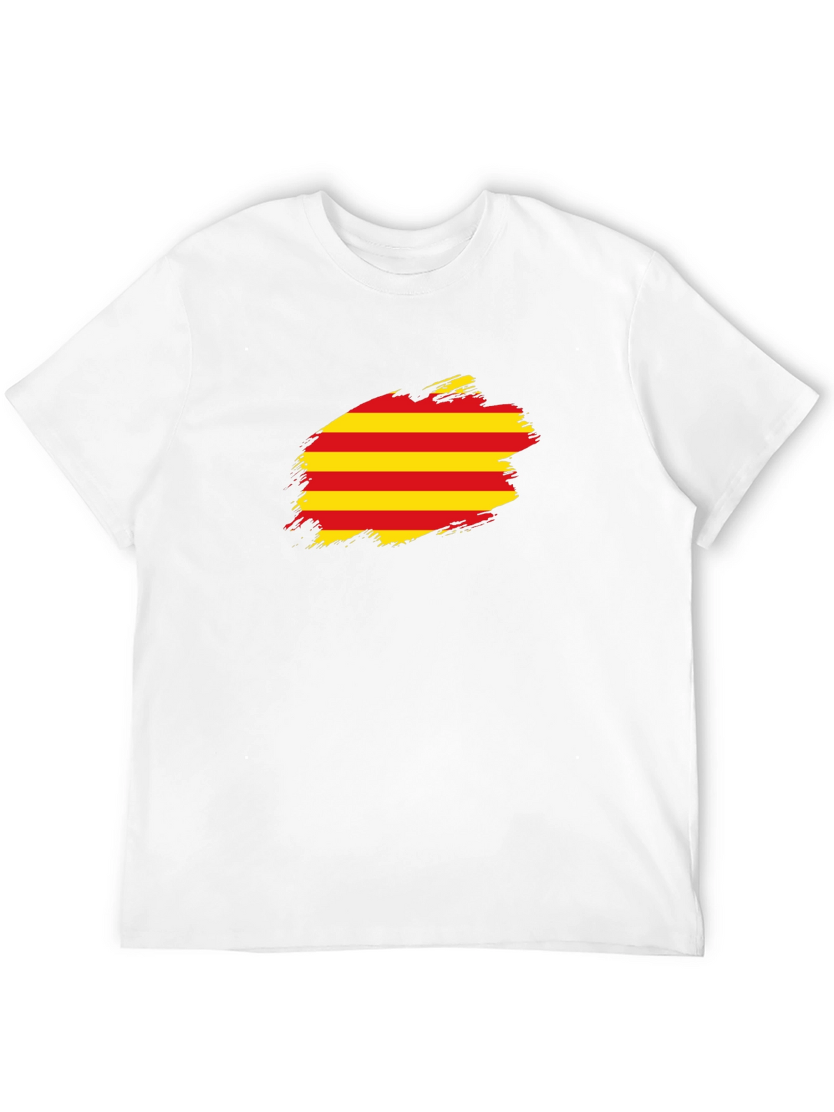 Catalonia Flag Brush T-Shirt - Black Cotton Tee