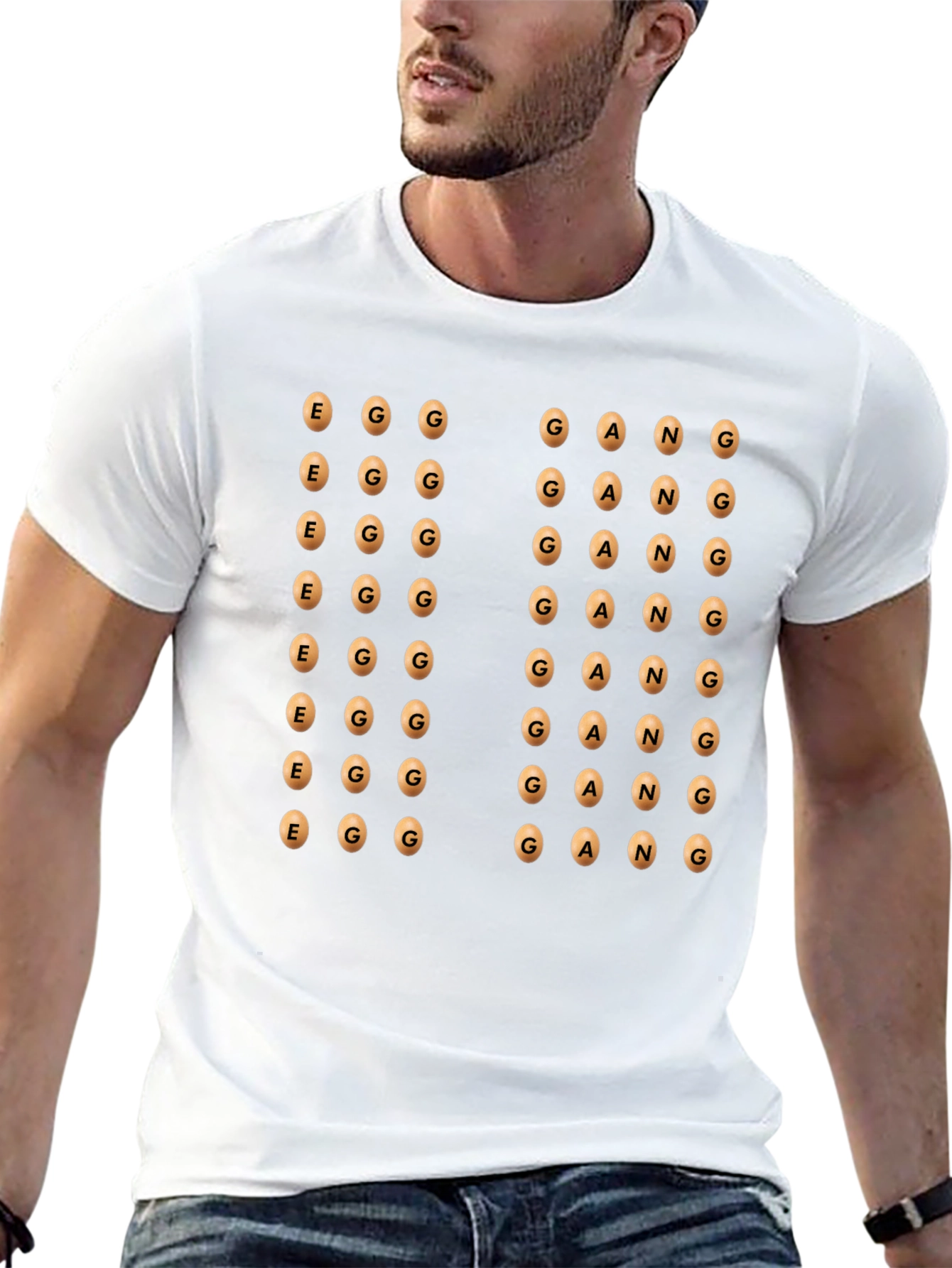 Egg Gang Graphic Print Black T-Shirt
