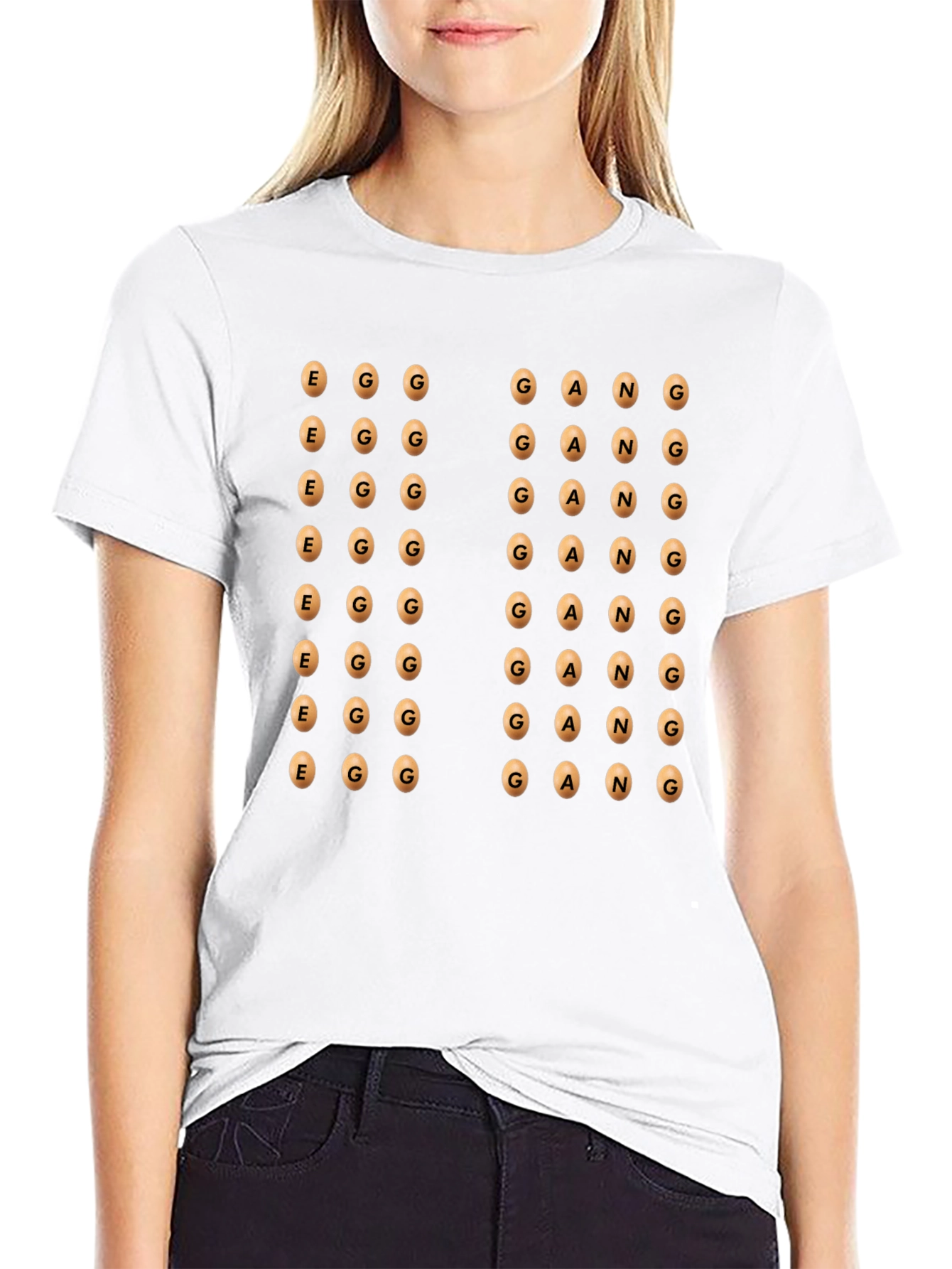 Egg Gang Graphic Print Black T-Shirt