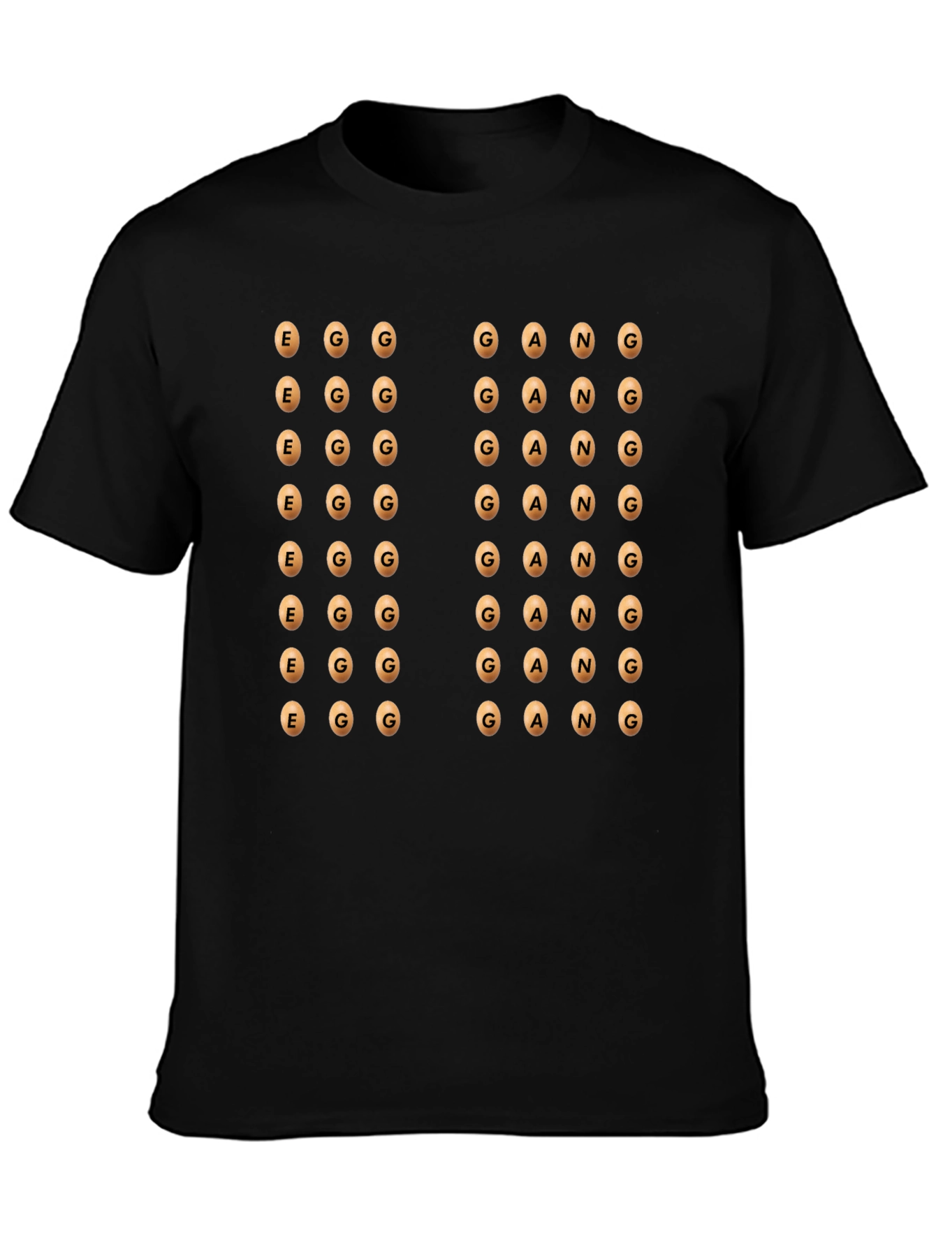 Egg Gang Graphic Print Black T-Shirt