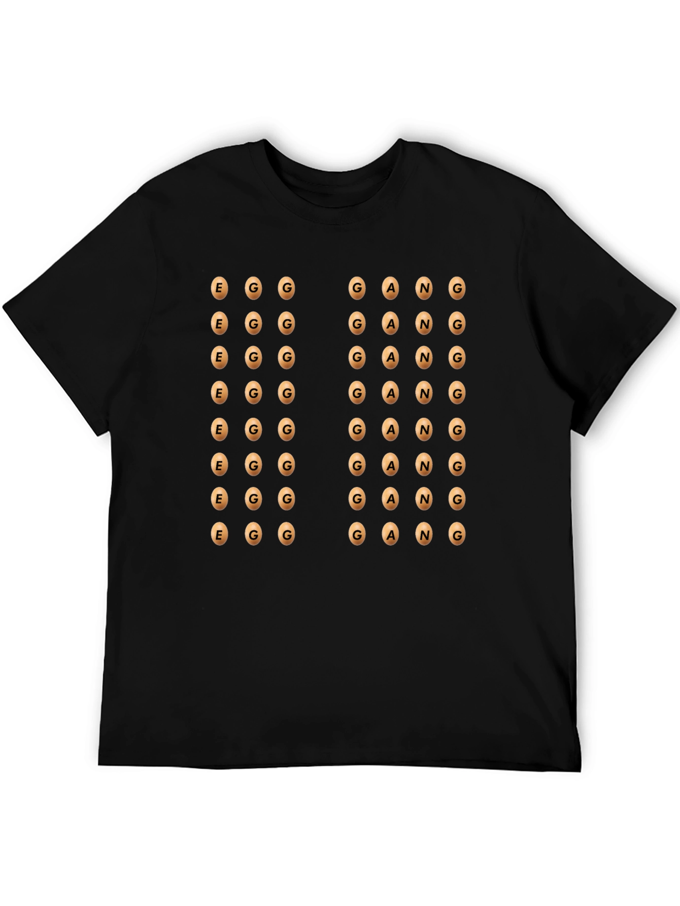 Egg Gang Graphic Print Black T-Shirt