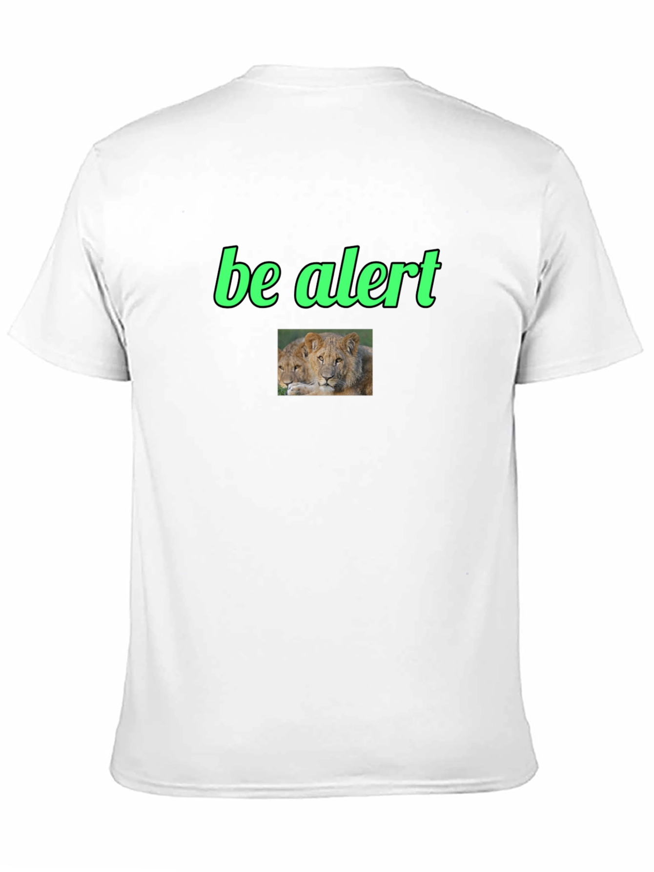 Be Alert Lion Graphic Black T-Shirt