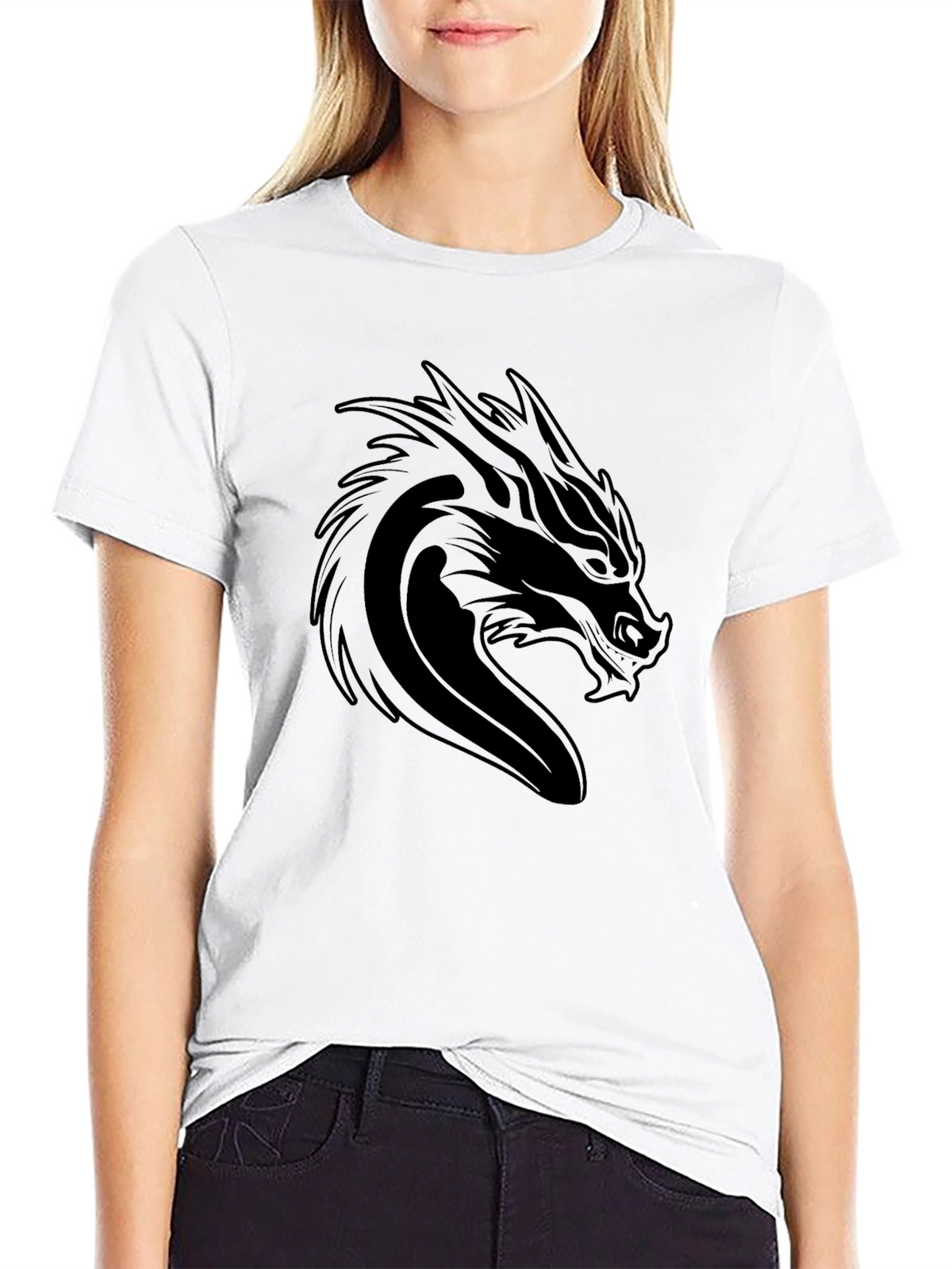 Mens Black Dragon Graphic Tee - Bold Style
