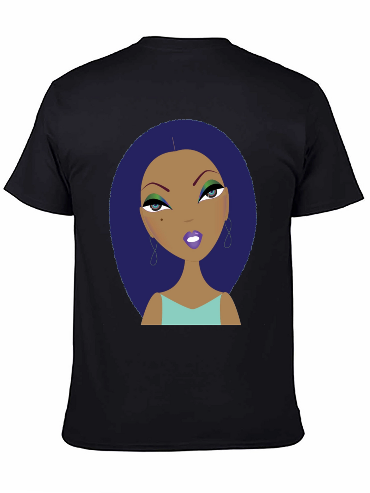 Funky Cartoon Lady Graphic Print Tee
