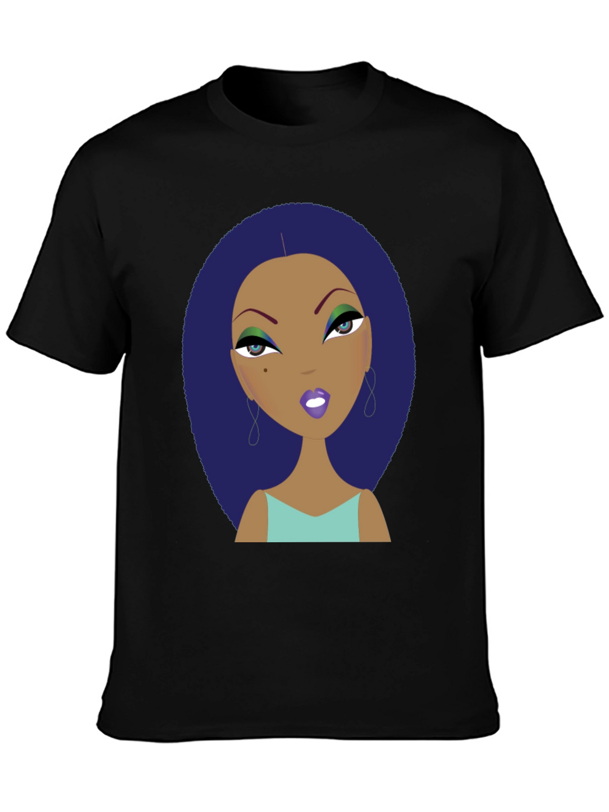 Funky Cartoon Lady Graphic Print Tee