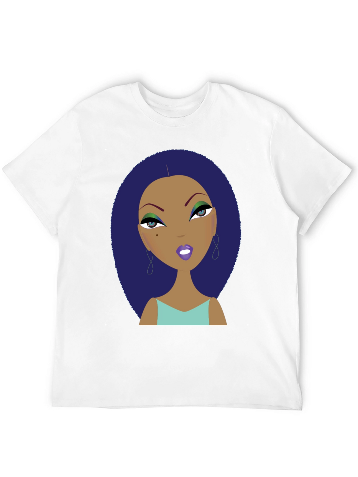 Funky Cartoon Lady Graphic Print Tee