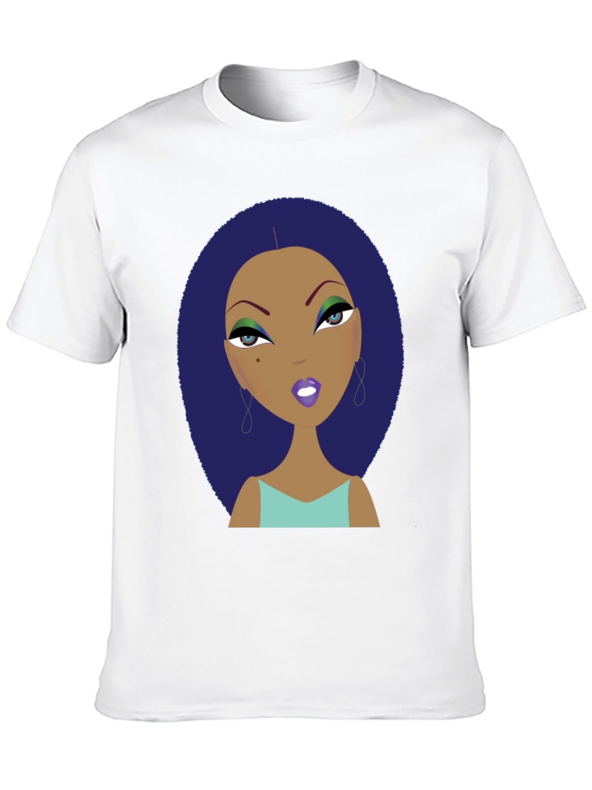 Funky Cartoon Lady Graphic Print Tee