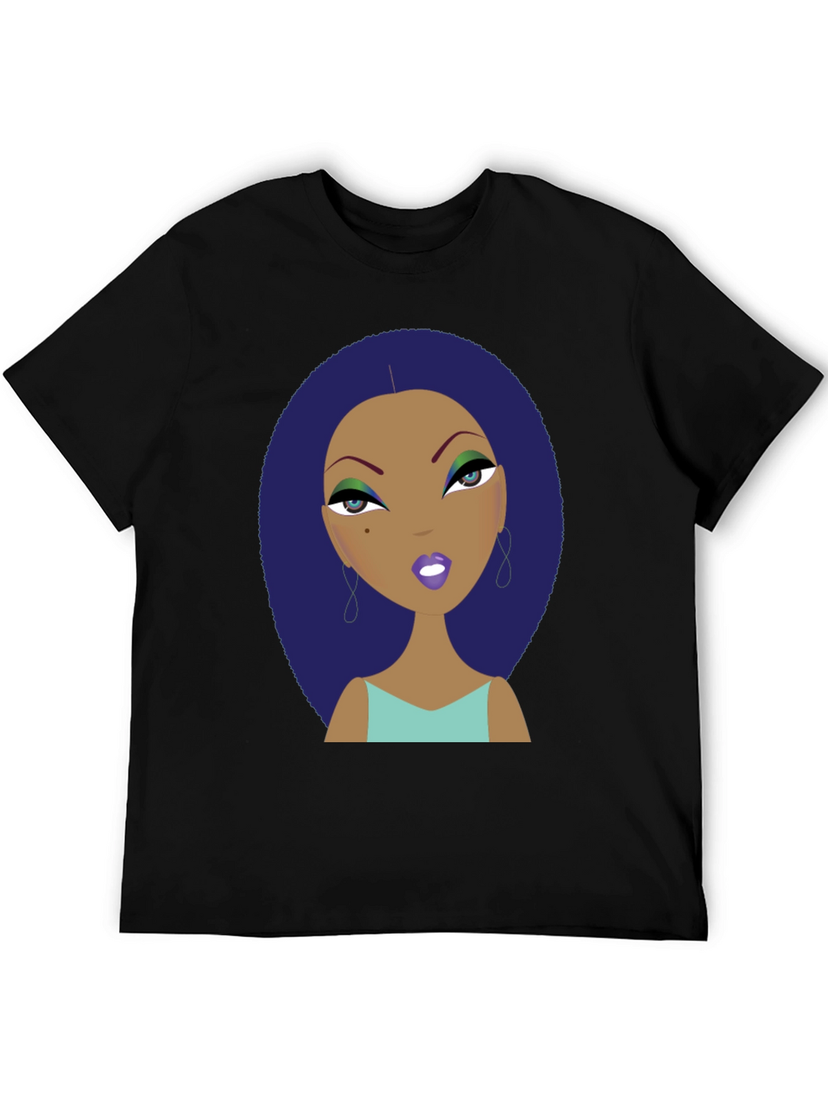 Funky Cartoon Lady Graphic Print Tee