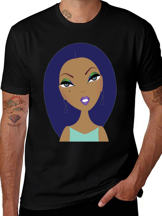 Funky Cartoon Lady Graphic Print Tee