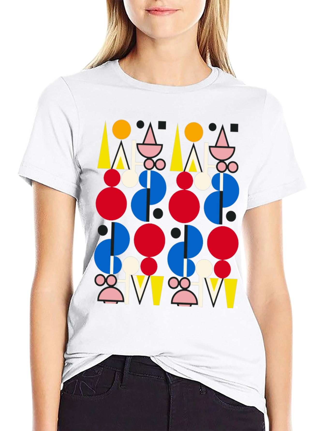 Abstract Geometric Pattern Black T-Shirt