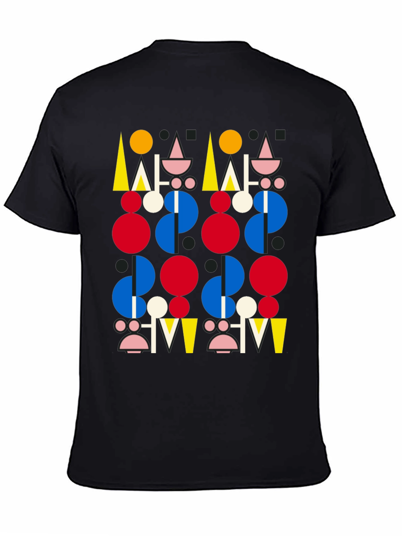 Abstract Geometric Pattern Black T-Shirt