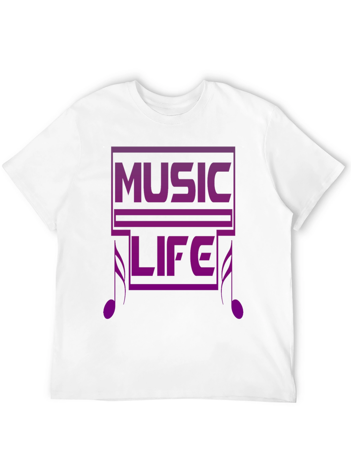 Music Life Graphic Tee - Black Casual T-Shirt