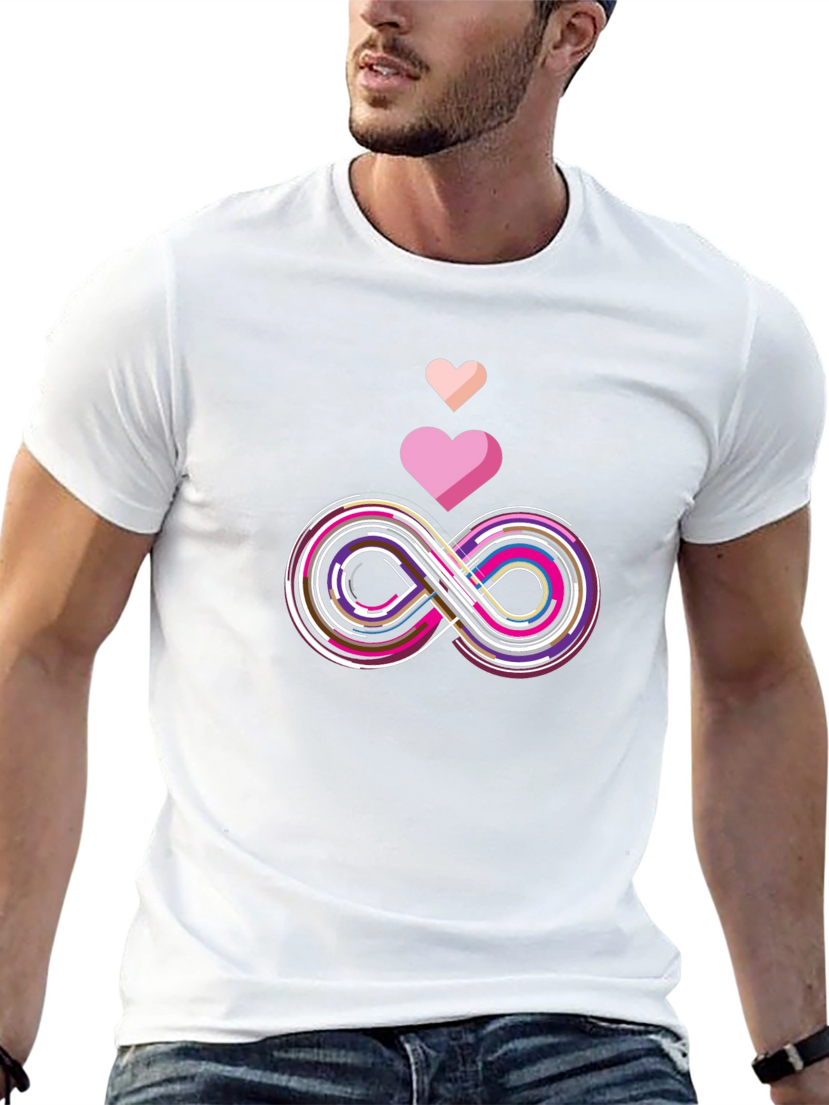 Infinity Love Graphic Tee - Stylish Black T-Shirt